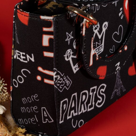 3 AM Forever Fashionnovab Graffiti Bag Clutches Color black - Picture 6 of 9